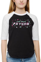 Person rocking a Youth Planet Rock Baseball Tee that perfectly captures those 90s vibes with its short sleeves.