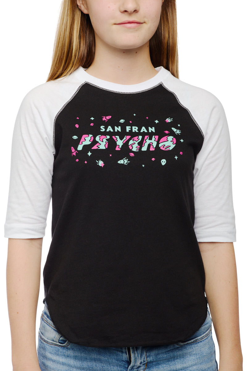 Person rocking a Youth Planet Rock Baseball Tee that perfectly captures those 90s vibes with its short sleeves.