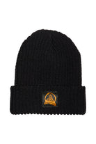 This Black Lumberjack Beanie features an Acid Logo patch and a San Francisco bridge design on its folded brim.