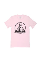 This Shredder Logo Tee, crafted from soft cotton, features a black bridge graphic and bold "San Franpsycho" text in pink. Perfect for those embracing the Punk Rock 2023 vibe.