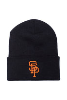 Psychos Logo Beanie, showcasing an orange SF logo on the front, is the softest choice for those who appreciate the sleek appearance of a black and orange beanie.