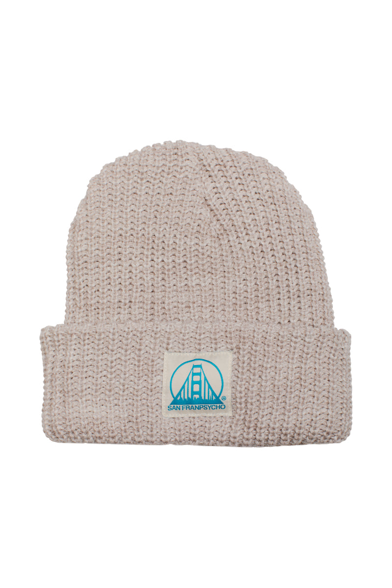 Alabaster Lumberjack Beanie w/ Natural/ Turquoise Logo