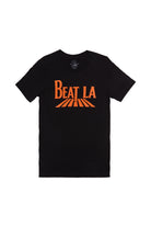The Beat LA Black & Orange Tee features bold orange stylized text on black—a perfect Bay Area sports shirt for rivalry games.