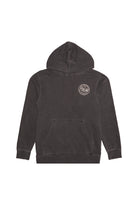 The Salt of the City Pullover Hoodie is a black unisex sweatshirt featuring a front pocket and small circular logo on the left chest—ideal for any San Francisco adventure.