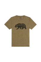 The Cali Bear Tee is an olive green t-shirt with a Cali Bear graphic and San Franpsycho text on the front, celebrating San Francisco’s lively spirit.