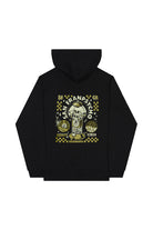 Black Quarter Cent Pullover Hoodie with a back graphic of a skull inside a gumball machine.