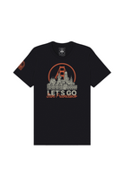 The Let's Go San Francisco Tee features a hand-printed San Francisco skyline with the Golden Gate Bridge and "LETS GO San Francisco" text—an ideal gift for anyone who loves the city.