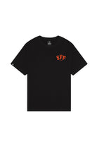 Show your team spirit in the Black & Orange Psychos Tee, hand-printed with a small orange SFP logo on the left chest.