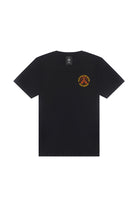 The Dirty UFO Tee is a black t-shirt featuring a small red and yellow circular graphic with text on the left chest, designed in a unique Dirtybird collaboration to celebrate Bay Area culture.