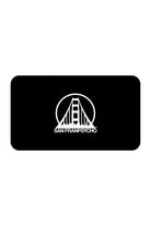 The SFP Gift Cards feature a stylish design with a silhouette of the iconic Golden Gate Bridge encircled on a sleek black background, making them an ideal gift for friends and family who appreciate San Francisco's unique vibe.